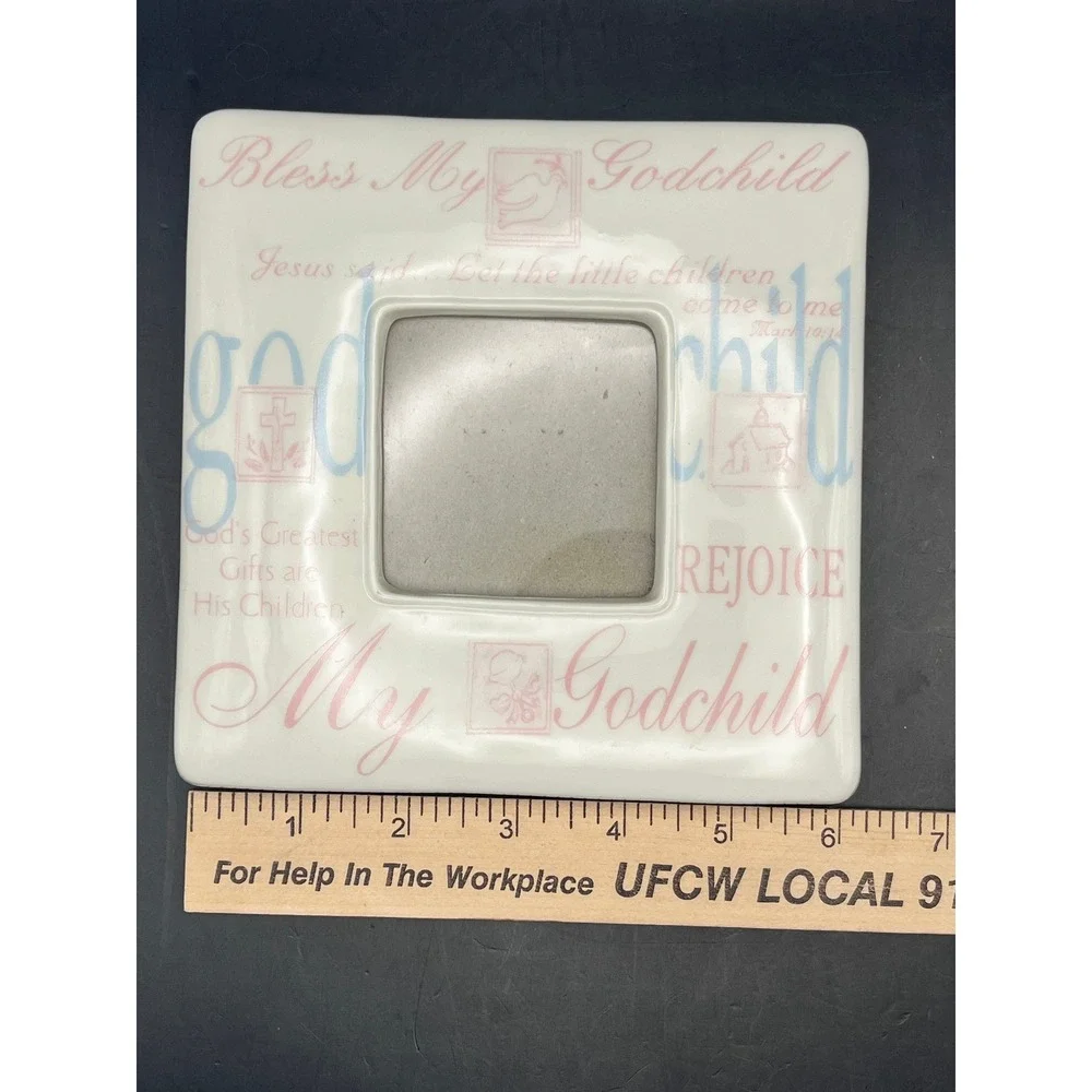 Bless My Godchild Ceramic Photo Frame Religious 6